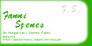 fanni szenes business card